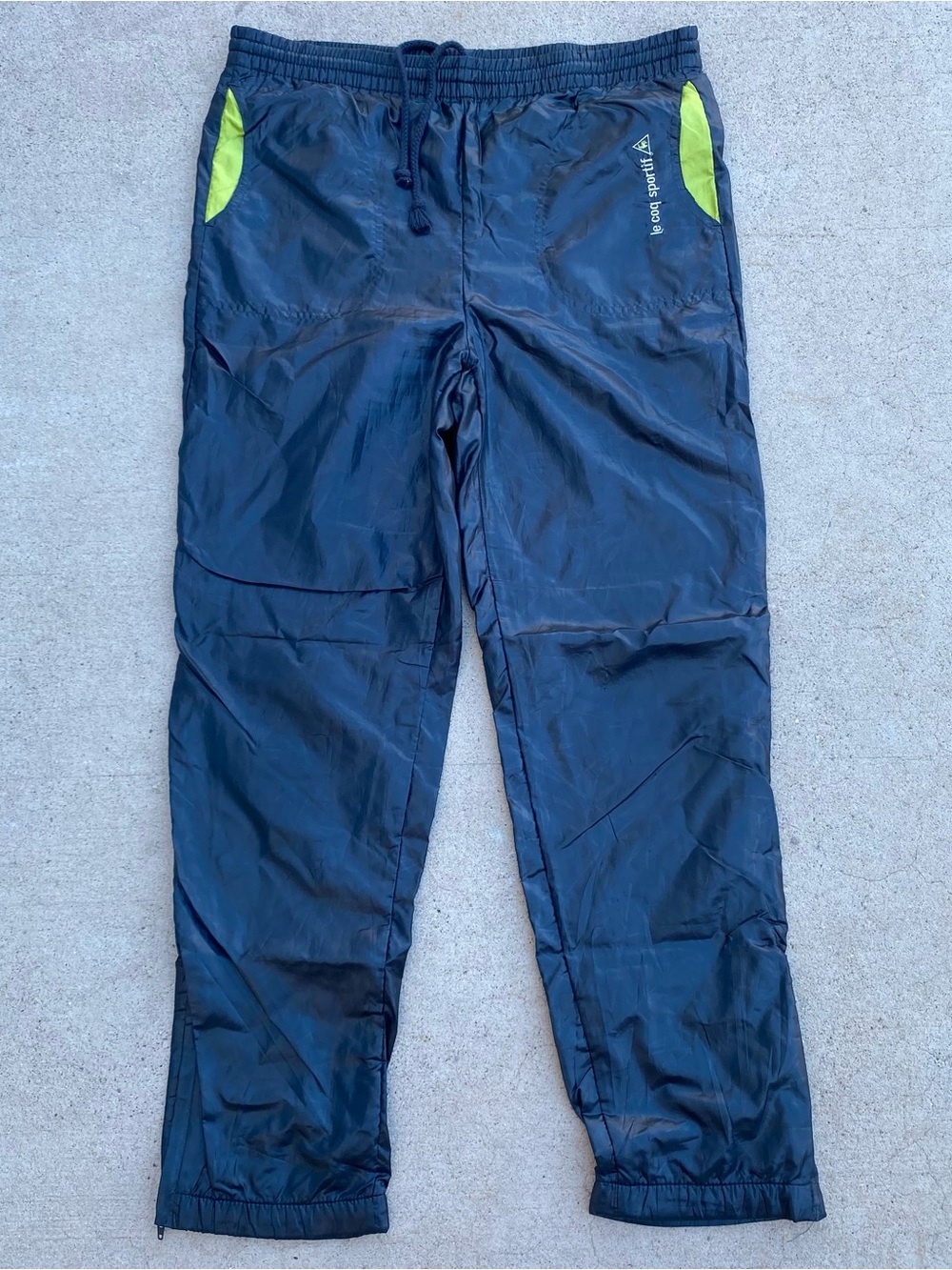 Vintage le Coq Sportif Track Pants Neon Green 1990s